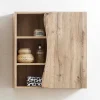 Wohnen Badschränke*Holzoptik Bad Hängeschrank mit Baumkante - Tofias