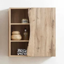 Wohnen Badschränke*Holzoptik Bad Hängeschrank mit Baumkante - Tofias