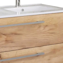 Wohnen Holzoptik Bad mit Doppel-Waschplatz - Ursela (dreiteilig)
