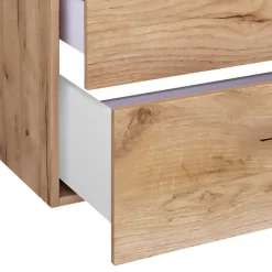 Wohnen Holzoptik Bad mit Doppel-Waschplatz - Ursela (dreiteilig)