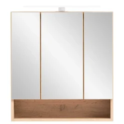 Wohnen Holzoptik Badmöbel mit Baumkante - Tofias (dreiteilig)