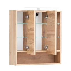 Wohnen Holzoptik Badmöbel mit Baumkante - Tofias (dreiteilig)