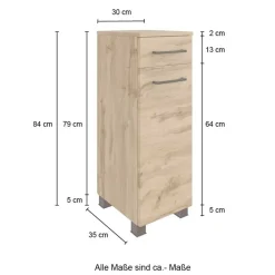Wohnen Holzoptik Bad-Unterschrank stehend oder hängend - Arazony