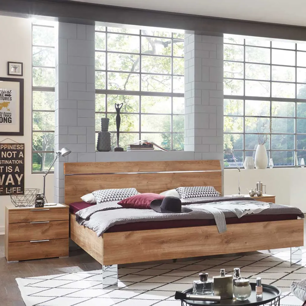 Wohnen Betten|Betten*Holzoptik Bett in Plankeneiche - Dagidoyo