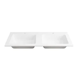 Wohnen Waschtisch|Waschbeckenunterschränke*Holzoptik Doppel-Waschtisch in Eiche Dunkel - Ucaida