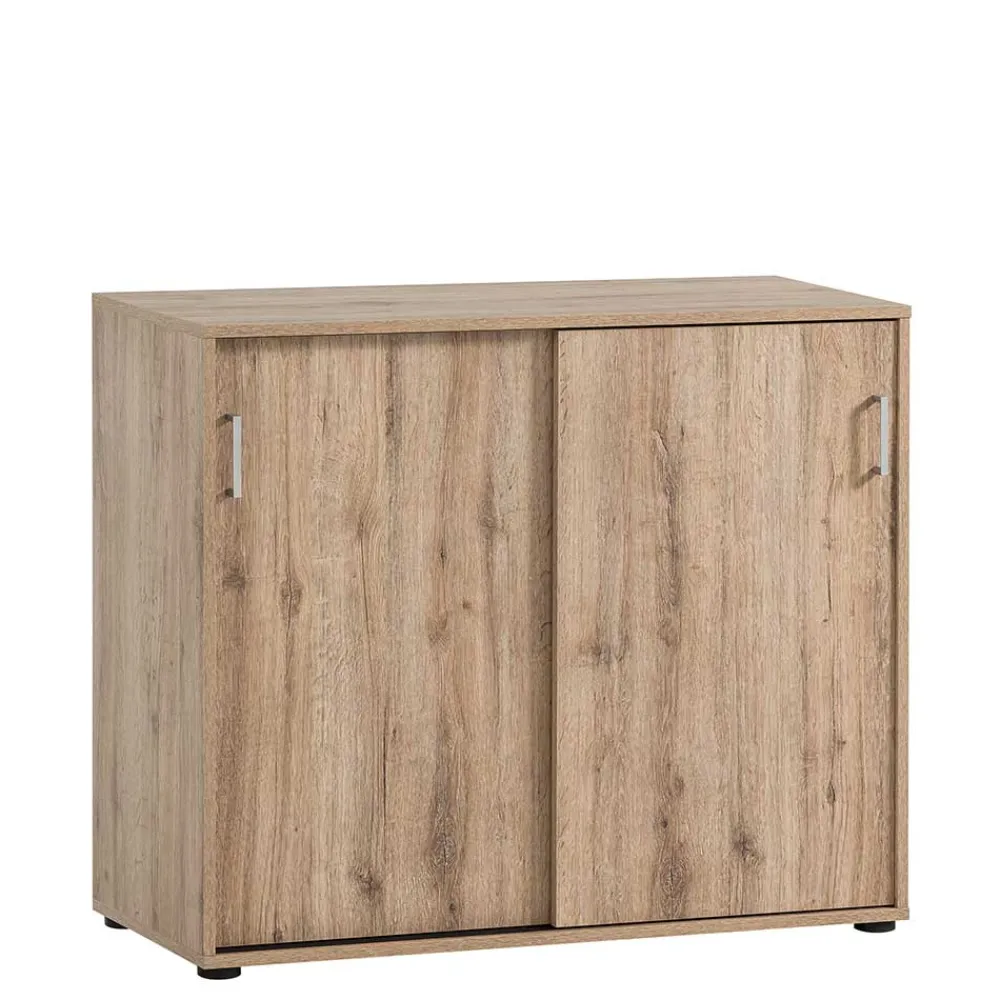 Wohnen Holzoptik Ordnerschrank mit Schiebetüren - Jytte