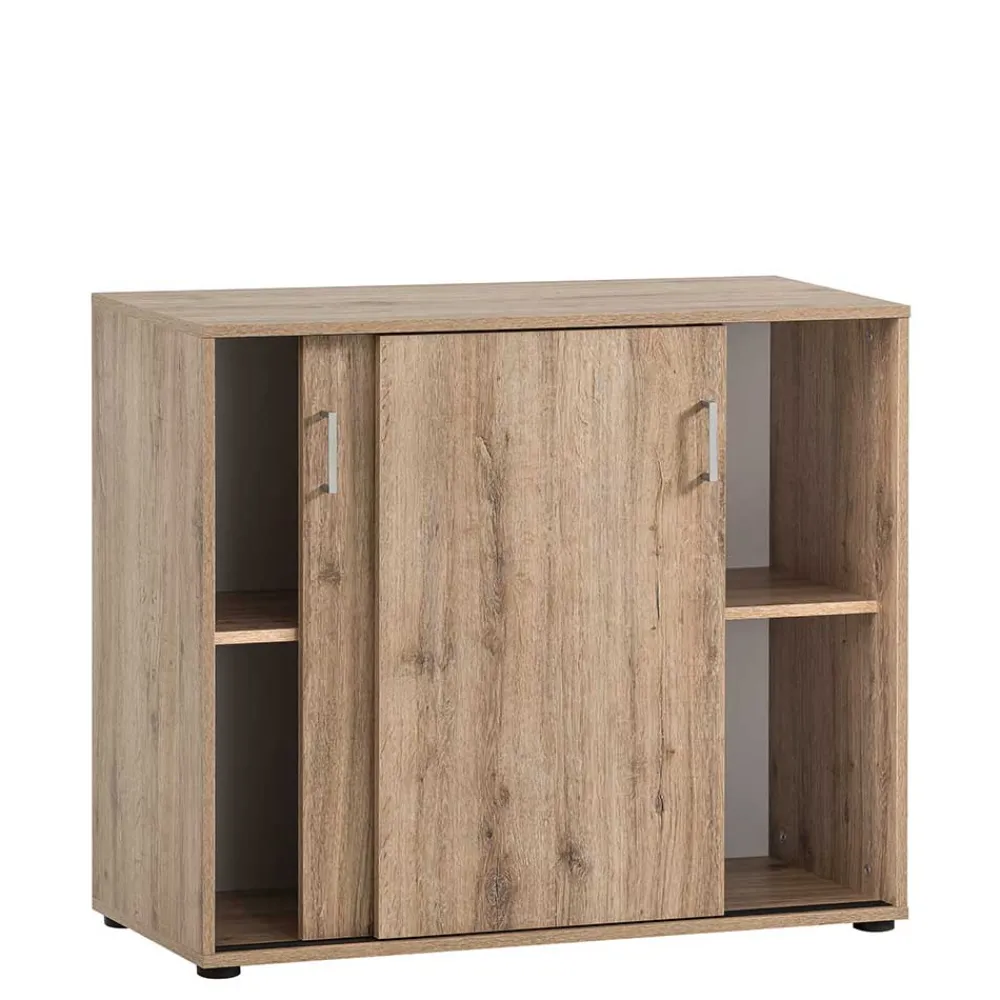 Wohnen Holzoptik Ordnerschrank mit Schiebetüren - Jytte