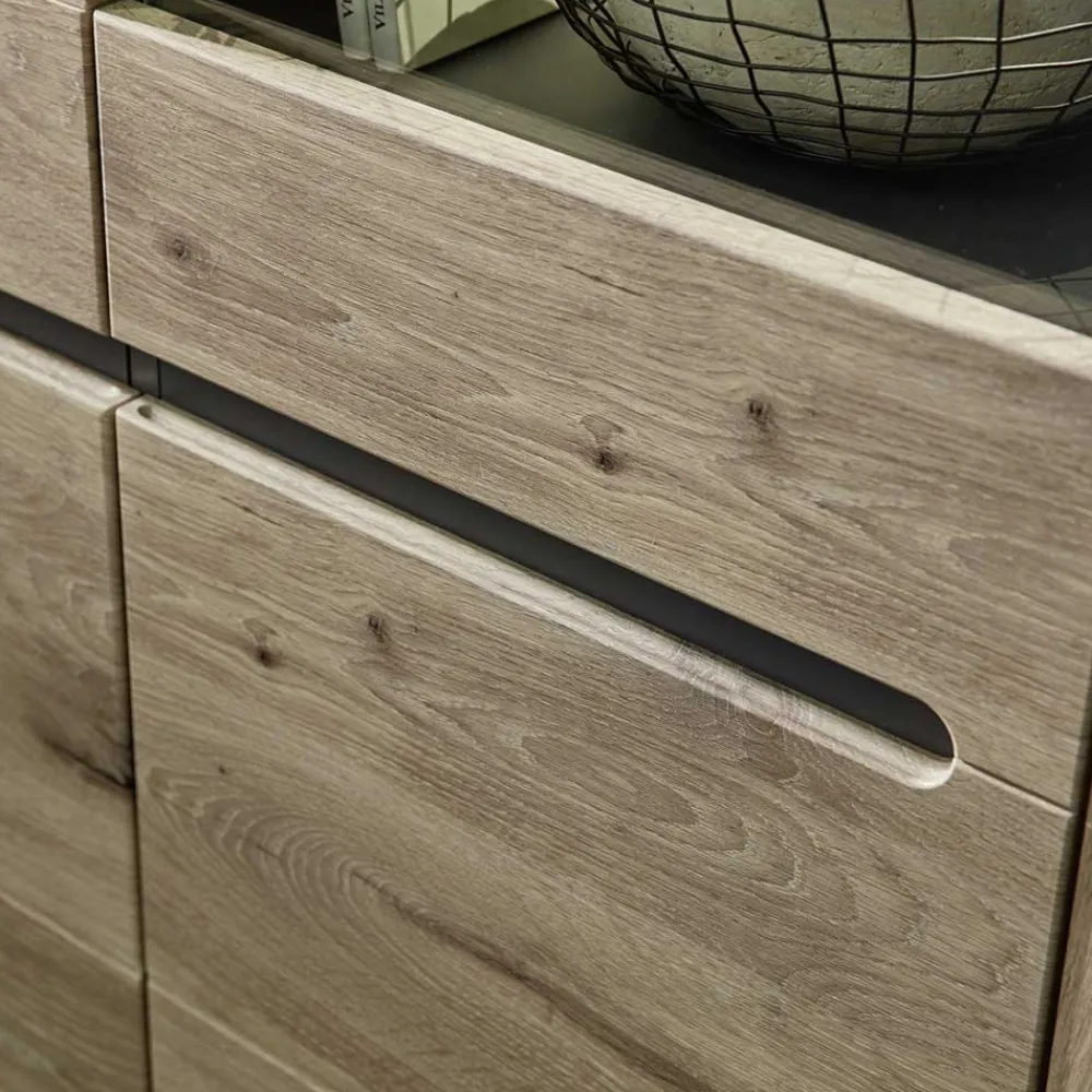 Wohnen Wohnwände|Wohnwand*Holzoptik TV Anbauwand Set - Zelio (dreiteilig)