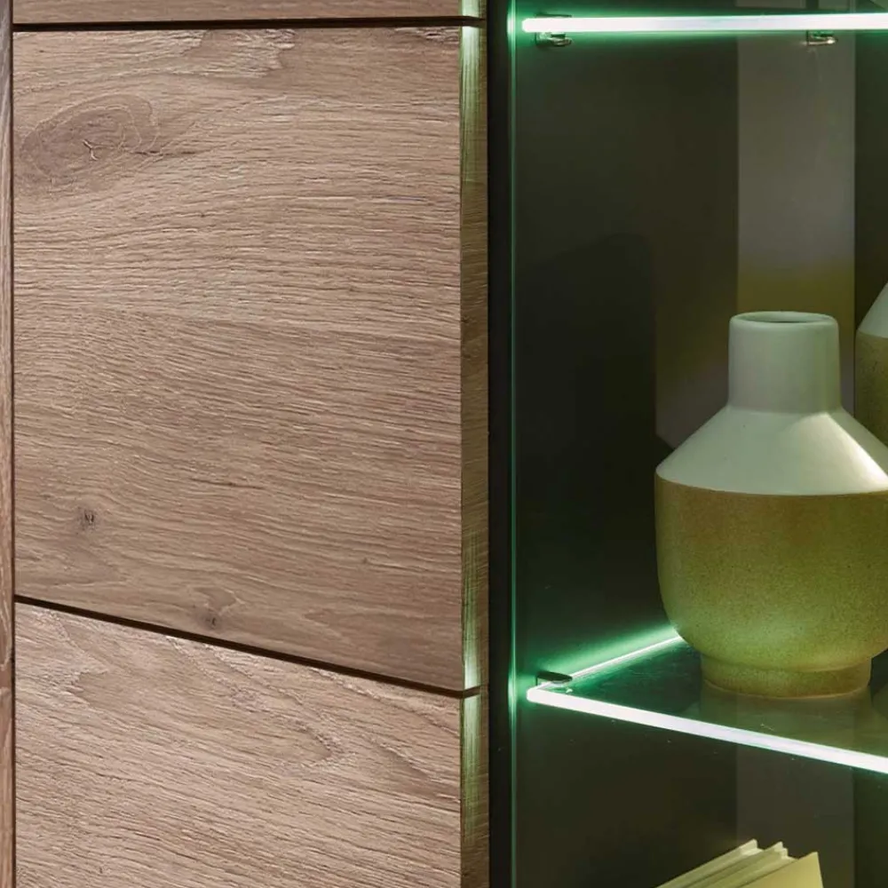 Wohnen Wohnwände|Wohnwand*Holzoptik TV Anbauwand Set - Zelio (dreiteilig)