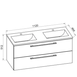 Wohnen Holzoptik Waschtisch mit zwei Becken - Ursela
