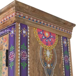 Wohnen Holzschrank mit farbstarken Ornamentmustern - Ammie