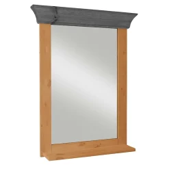 Wohnen Spiegel|Flurspiegel*Holzspiegel in Kiefer Laugenfarben & Grau - Cementa