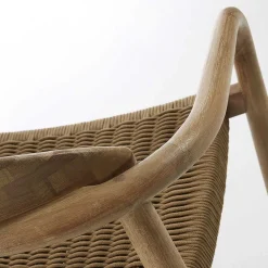 Wohnen Rattanmöbel*Holzstuhl mit geflochtenem Sitz Cinco aus Kordel Beige (4er Set)