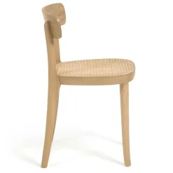 Wohnen Rattanmöbel*Holzstuhl mit Wiener Geflecht Sitz - Wheel (2er Set)