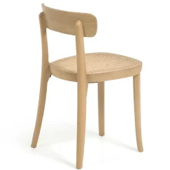 Wohnen Rattanmöbel*Holzstuhl mit Wiener Geflecht Sitz - Wheel (2er Set)