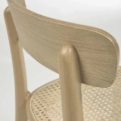 Wohnen Rattanmöbel*Holzstuhl mit Wiener Geflecht Sitz - Wheel (2er Set)