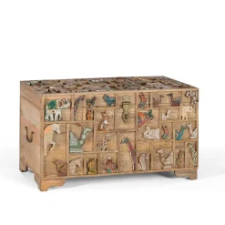 Wohnen Holztruhe mit Tieren dekoriert - Widama