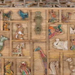 Wohnen Holztruhe mit Tieren dekoriert - Widama