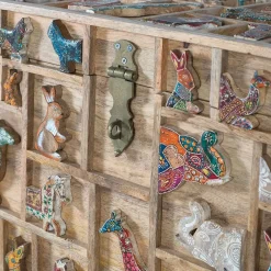 Wohnen Holztruhe mit Tieren dekoriert - Widama