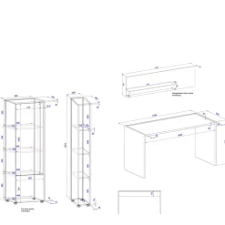 Wohnen Home Office Arbeitsplatz & Stauraum - Nonessia (vierteilig)