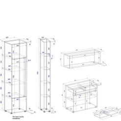 Wohnen Home Office Kombination Set - Ahilav (vierteilig)