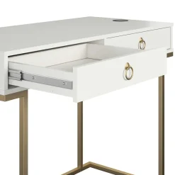 Kinder Wohnen Home Office Schreibtisch in Weiß und Messing - Luco