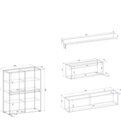 Wohnen Wohnwände|Wohnwand*Home Office Wohnwand Set - Nonessia (vierteilig)