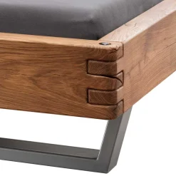 Wohnen Naturholzmöbel|Betten*Industrial Bett mit Recyclingleder Kopfteil - Cresp