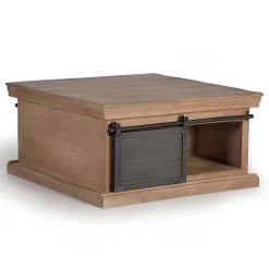 Wohnen Schwarze Möbel|Naturholzmöbel*Industrial Chic Couchtisch mit Stauraum - Jantonia