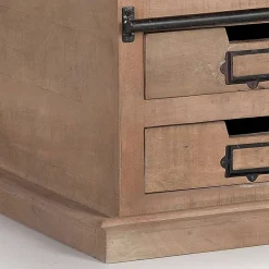 Wohnen Schwarze Möbel|Naturholzmöbel*Industrial Chic Couchtisch mit Stauraum - Jantonia