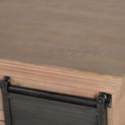 Wohnen Schwarze Möbel|Naturholzmöbel*Industrial Chic Couchtisch mit Stauraum - Jantonia