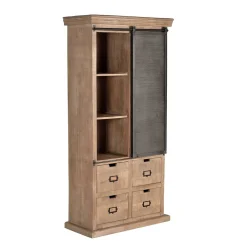 Wohnen Vitrinen|Wohnzimmer-Vitrinen*Industrial Chic Schrank aus Mangobaum Massivholz - Jantonia