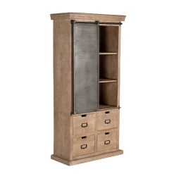 Wohnen Vitrinen|Wohnzimmer-Vitrinen*Industrial Chic Schrank aus Mangobaum Massivholz - Jantonia