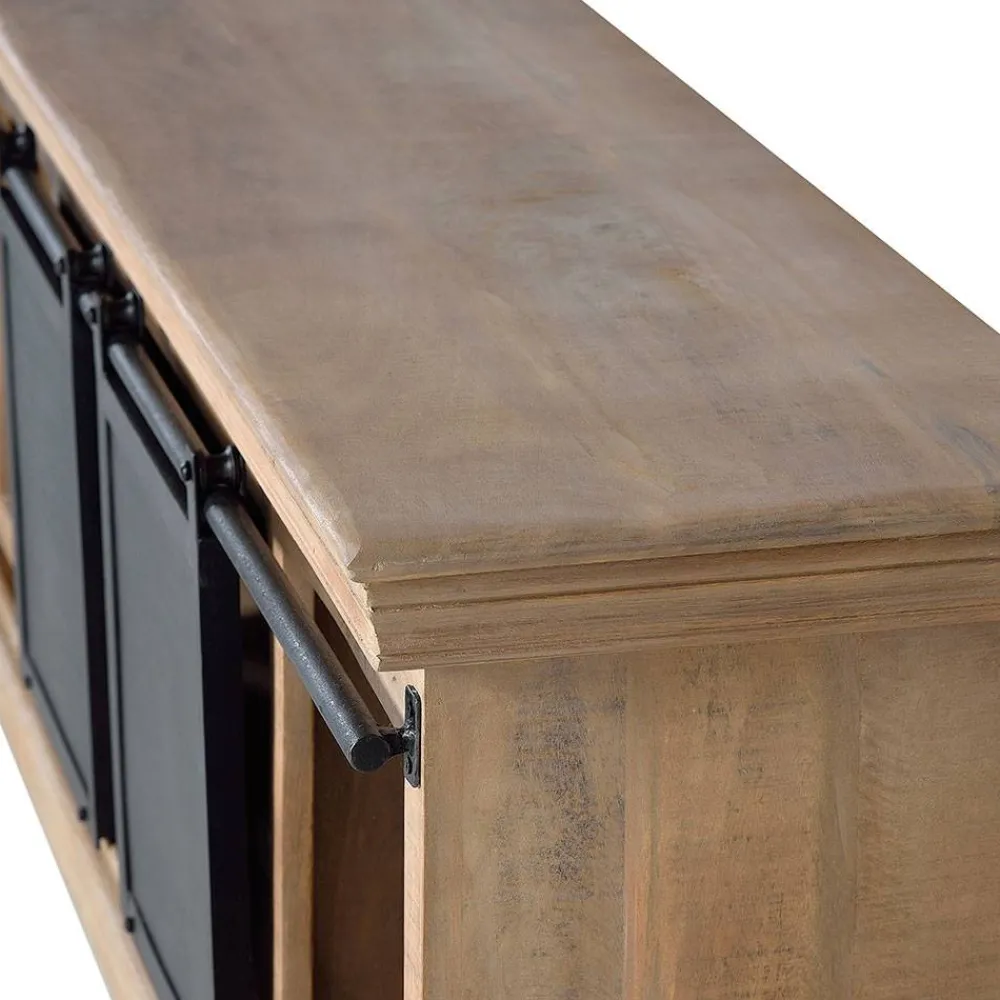 Wohnen Industrial Chic TV Kommode mit Schiebetüren - Jantonia