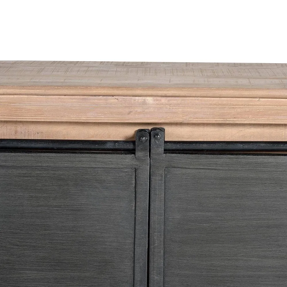 Wohnen Industrial Chic TV Kommode mit Schiebetüren - Jantonia