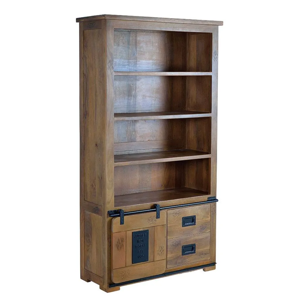 Wohnen Massivholzmöbel|Esszimmerregale*Industrial Design Bücherregal aus Mangoholz - Semian