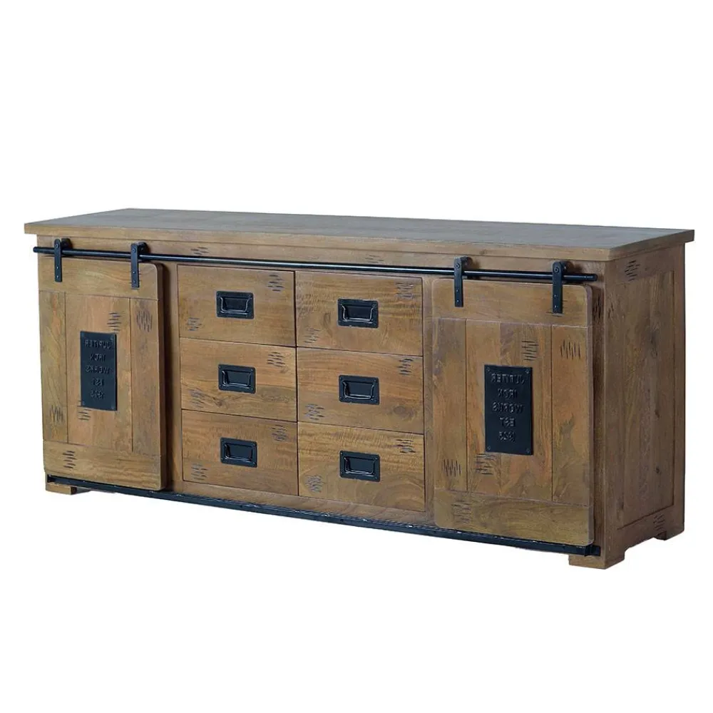 Wohnen Industrial Design Sideboard aus Mangoholz - Semian