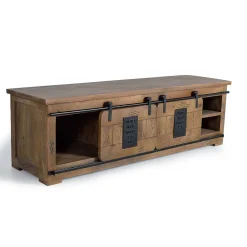 Wohnen Industrial Design TV Lowboard aus Mangoholz - Semian