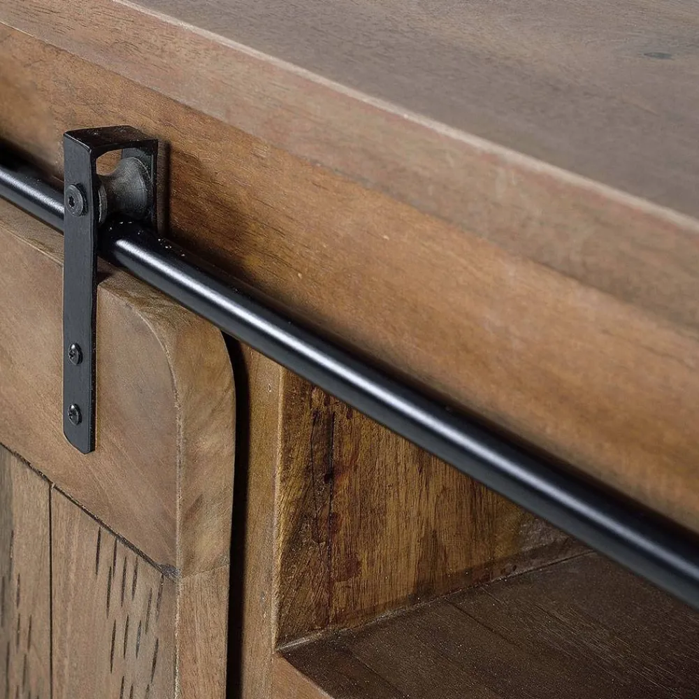 Wohnen Industrial Design TV Lowboard aus Mangoholz - Semian