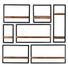 Wohnen Schwarze Möbel|Naturholzmöbel*Industrial Design Wandboard Set - Mendoza (siebenteilig)