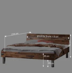 Wohnen Industrial Einzelbett aus Akazie massiv - Vetonia