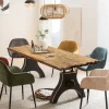 Wohnen Industrial Esstisch mit Teak Altholzplatte - Banyo