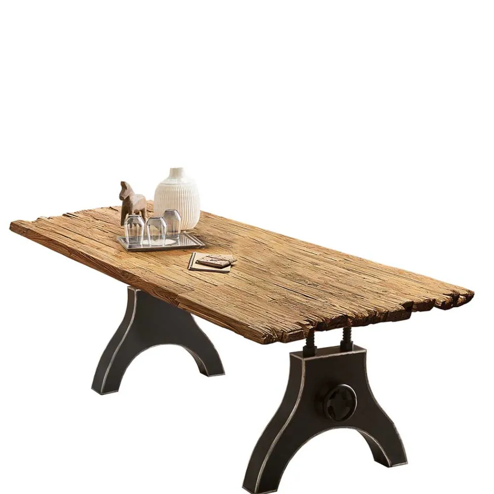 Wohnen Industrial Esstisch mit Teak Altholzplatte - Banyo