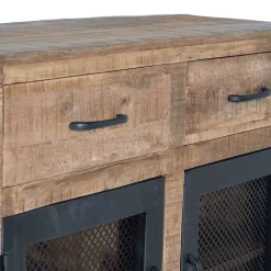 Wohnen Küchenschränke|Flurkommoden*Industrial Kombi-Kommode auf Metall-Rädern - Thiano