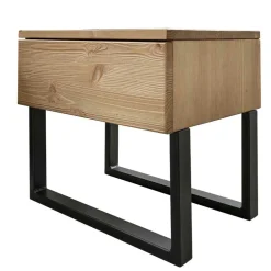 Wohnen Industrial Nachtkommode aus Kiefer Massivholz - Catania