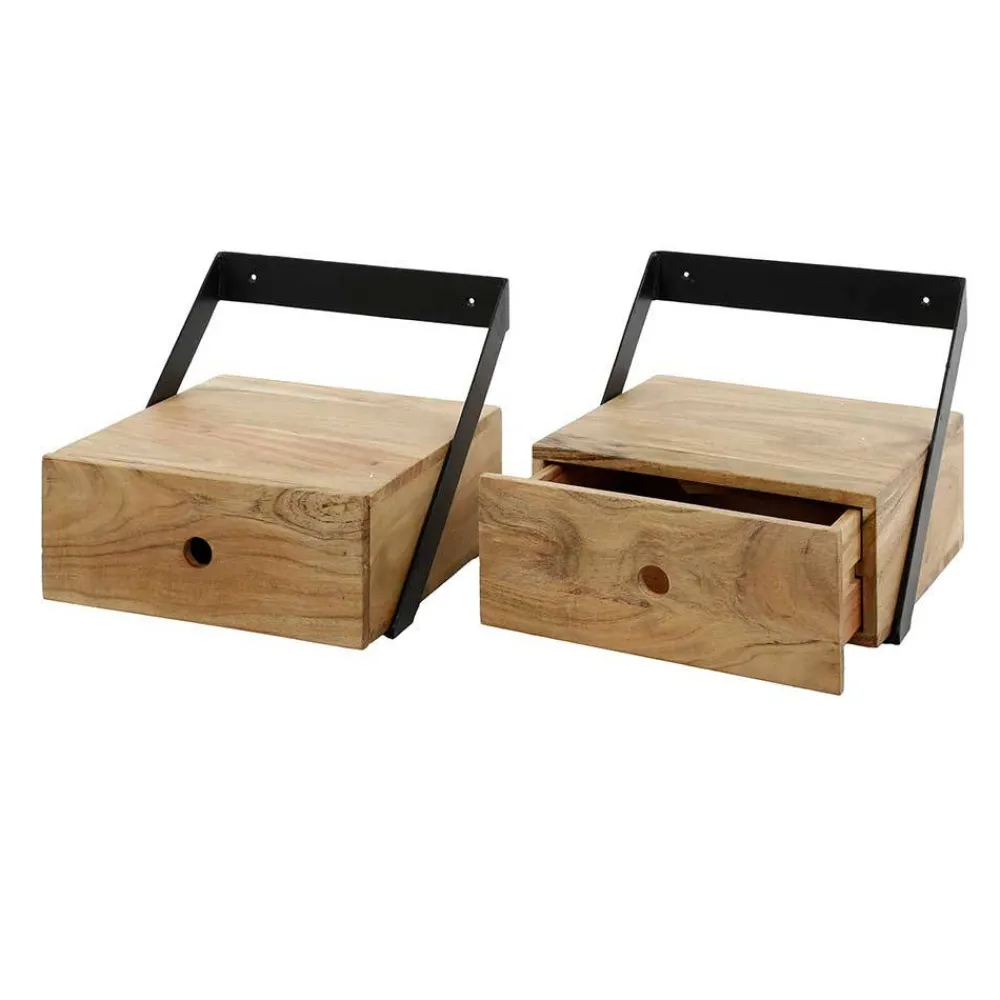 Wohnen Industrial Nachtkonsolen Duo - Tessina (2er Set)