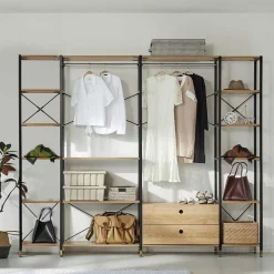 Wohnen Industrial Regal für Garderobe Aufbewahrung - Sunset