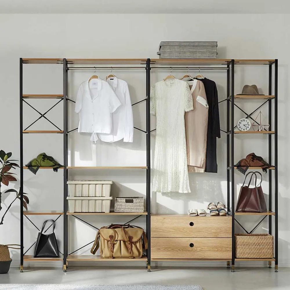 Wohnen Industrial Regal für Garderobe Aufbewahrung - Sunset