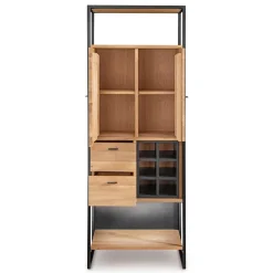 Wohnen Vitrinen|Wohnzimmer-Vitrinen*Industrial Schrank aus Wildeiche Massivholz - Manarola