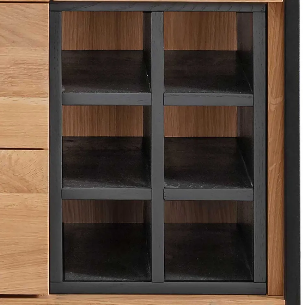Wohnen Vitrinen|Wohnzimmer-Vitrinen*Industrial Schrank aus Wildeiche Massivholz - Manarola